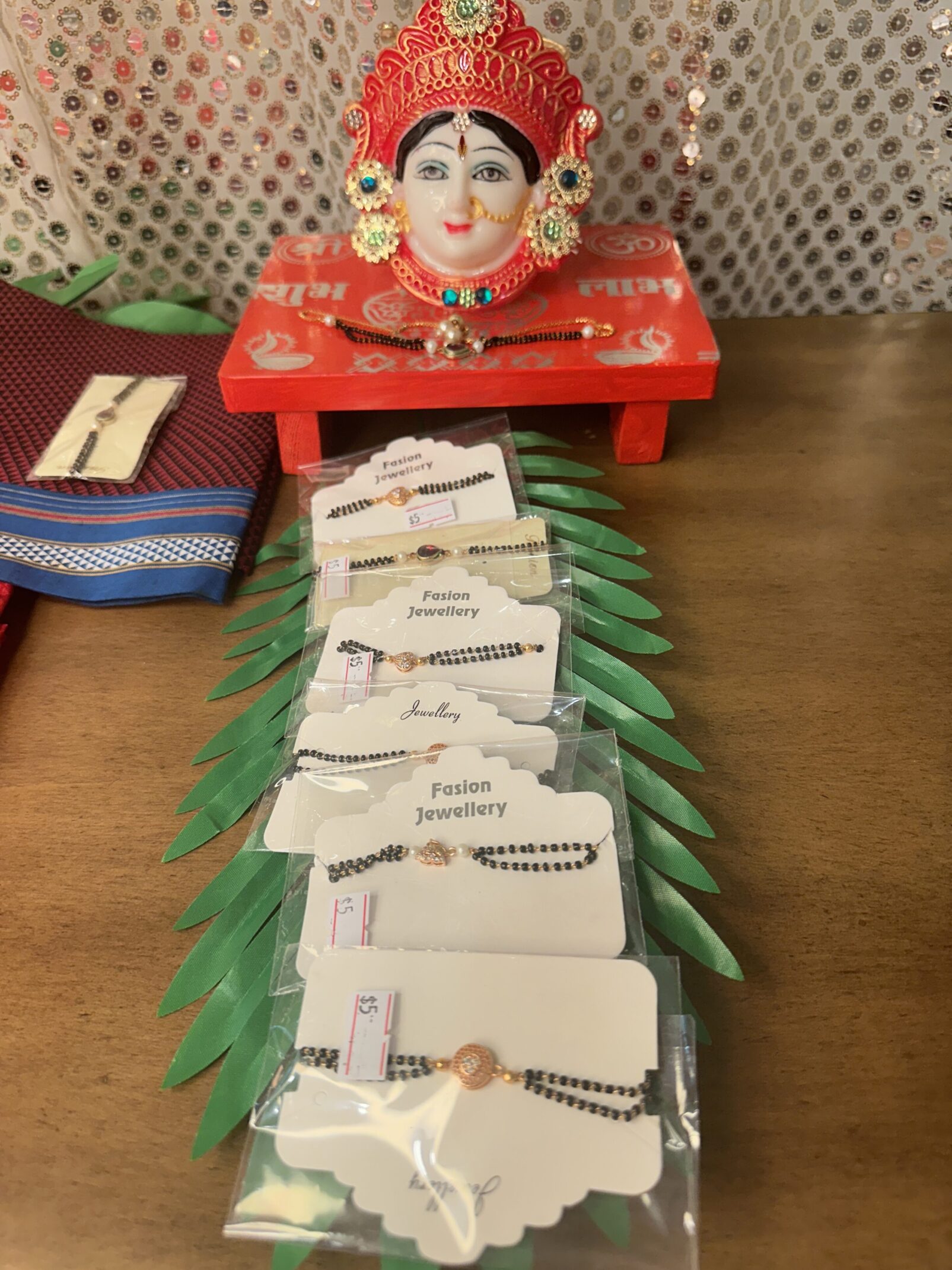 A table with several cards and papers on it.