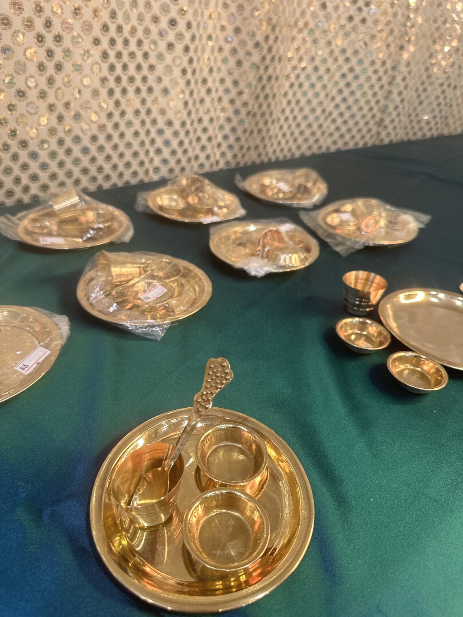 A table with many plates and bowls on it